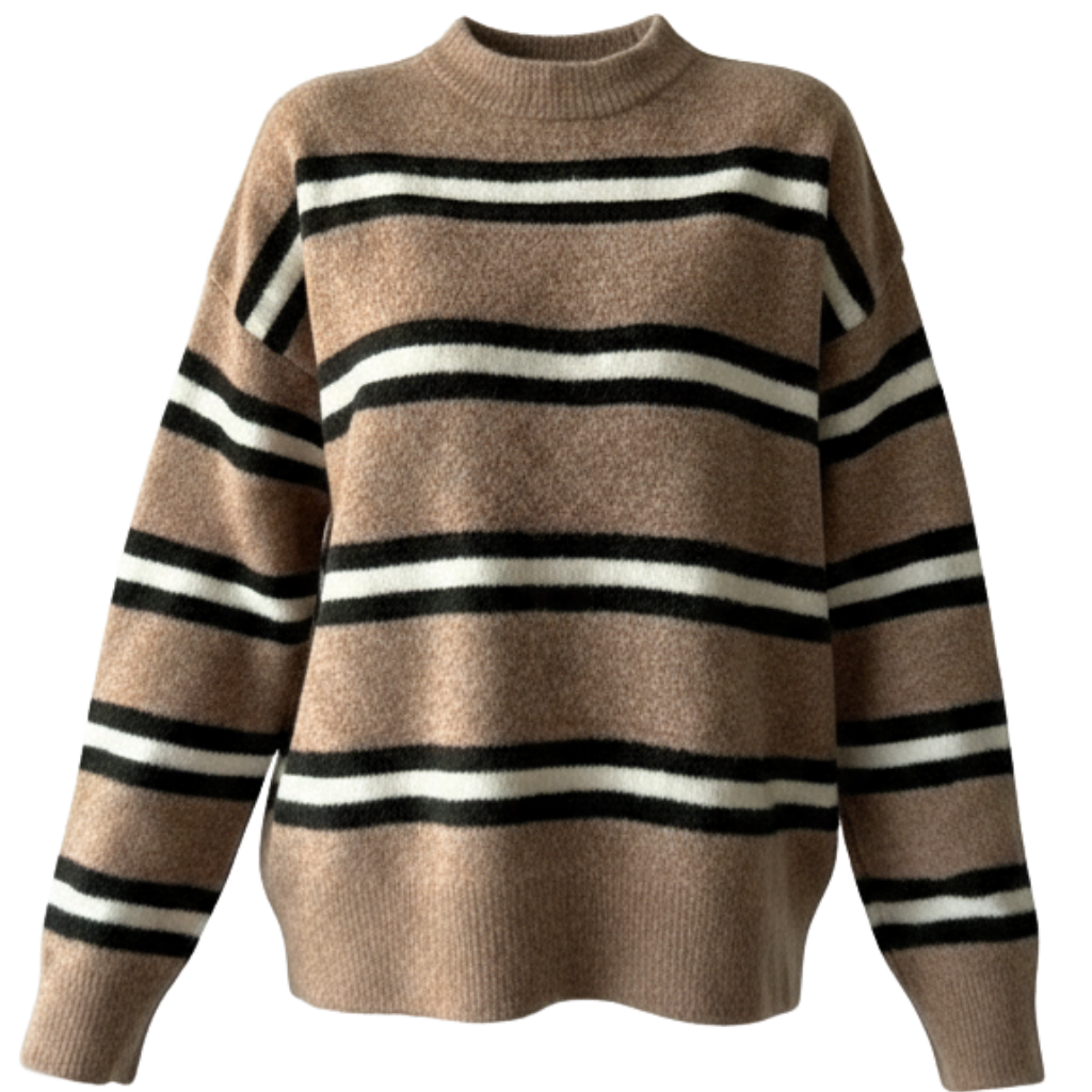 Blvck Striped Soft Knit – Beige