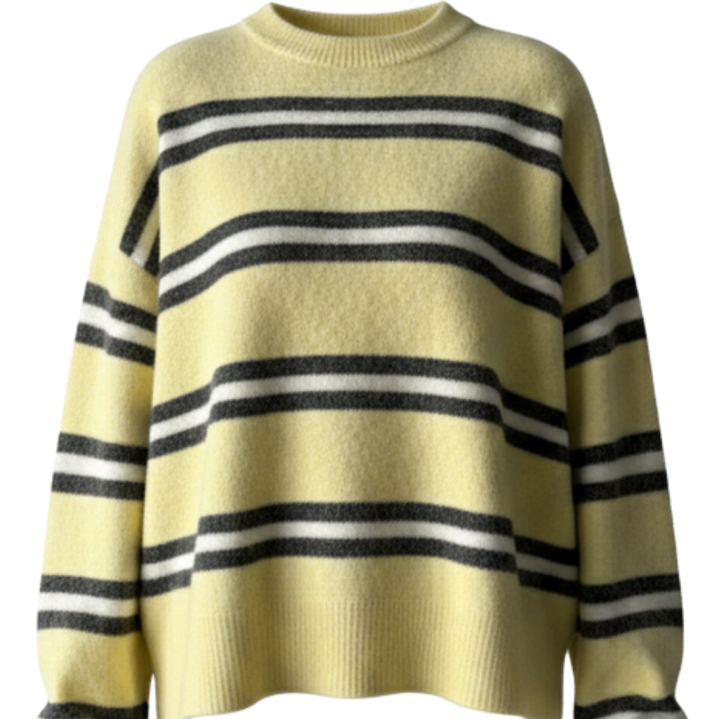 Blvck Pull Rayé Pastel – Jaune Clair