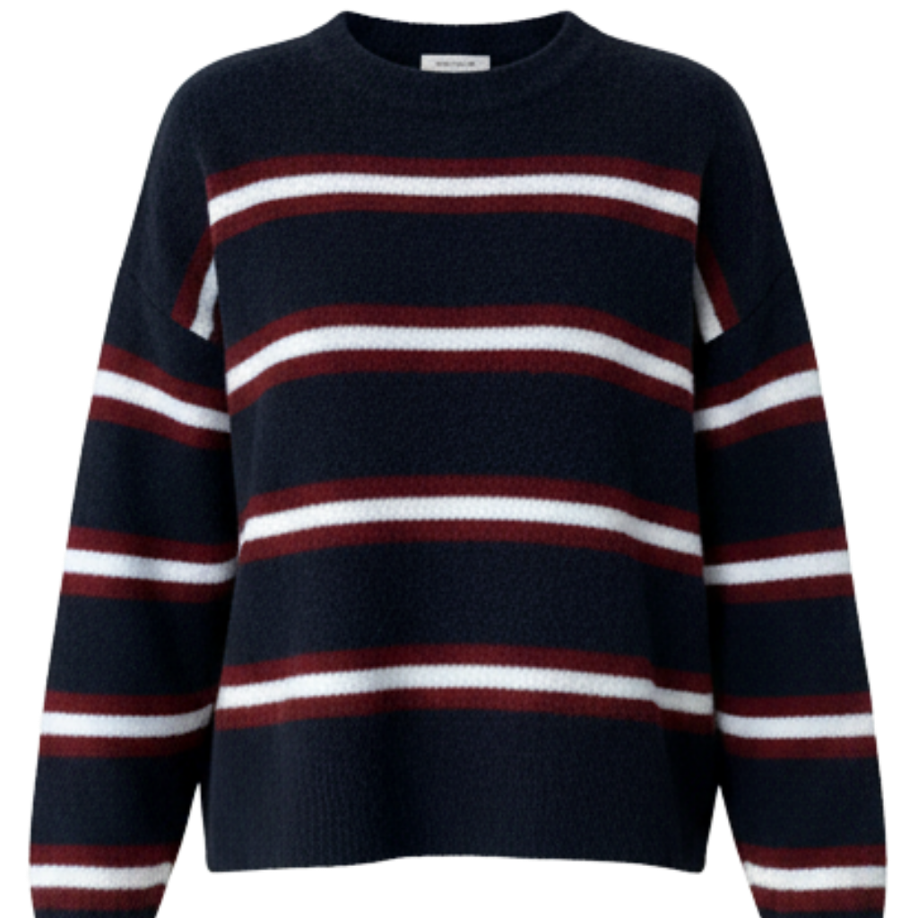 Blvck Pull Rayé Bordeaux – Marine