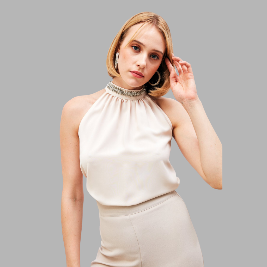 Blouse à Col Détail