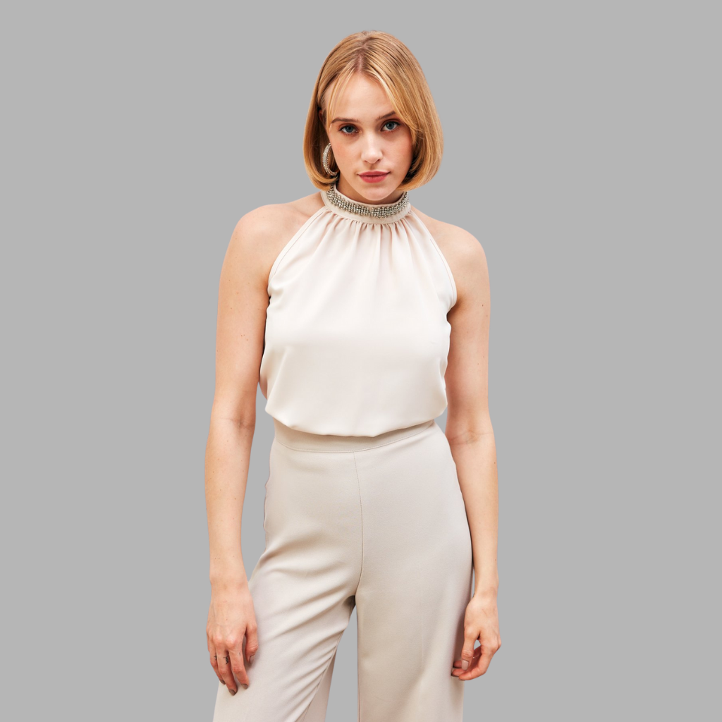 Blouse à Col Détail