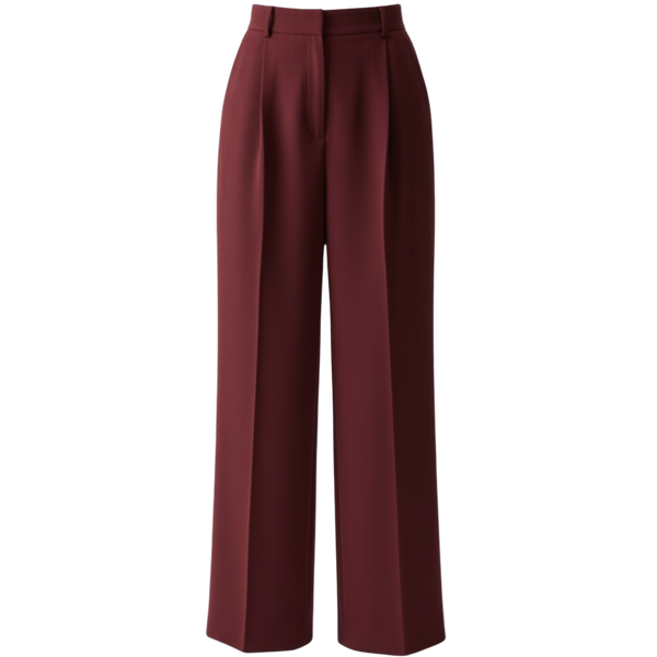 Luxe Palazzo Trouser - Bordo / S