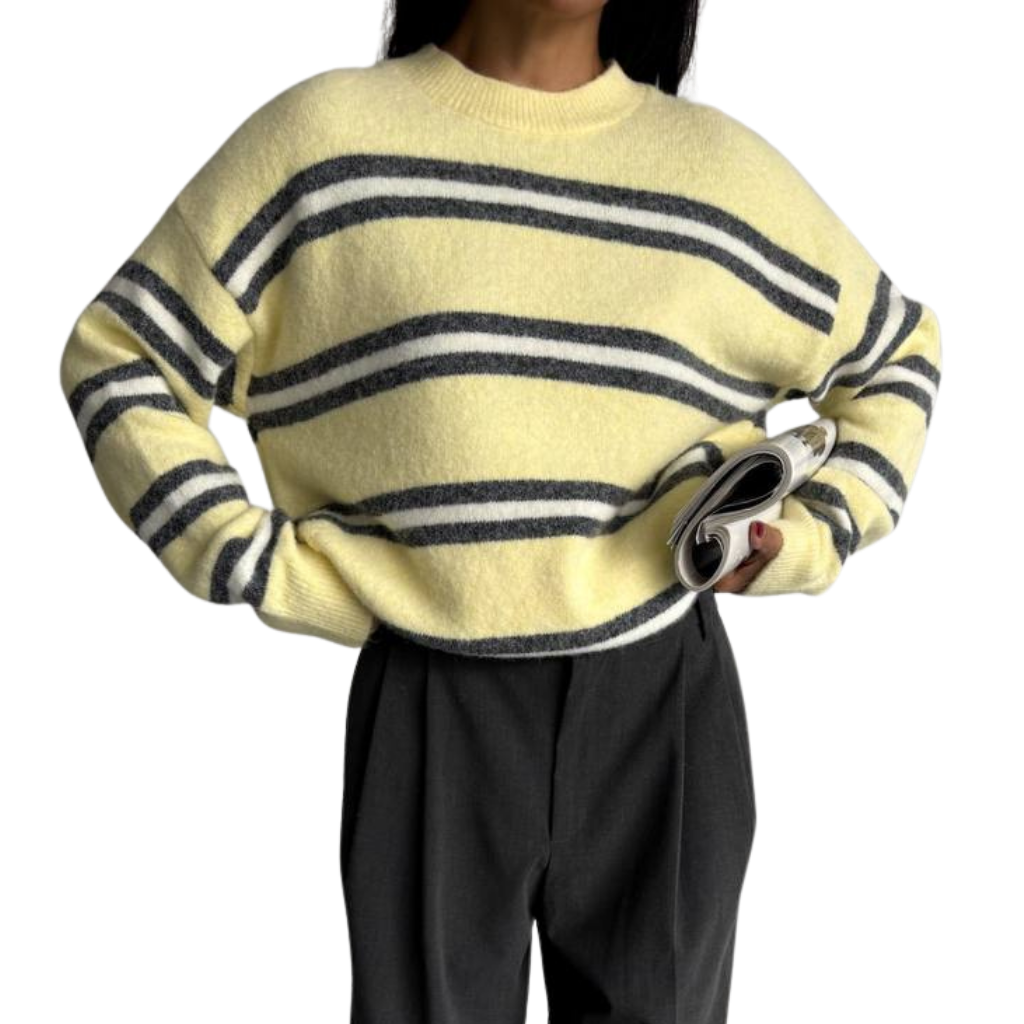 Blvck Pull Rayé Pastel – Jaune