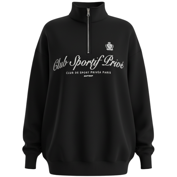 Sweat Demi-Zip Club Privé - S / Siyah