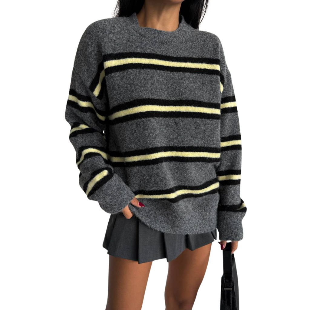 Blvck Pull Rayé Contrast – Anthracite