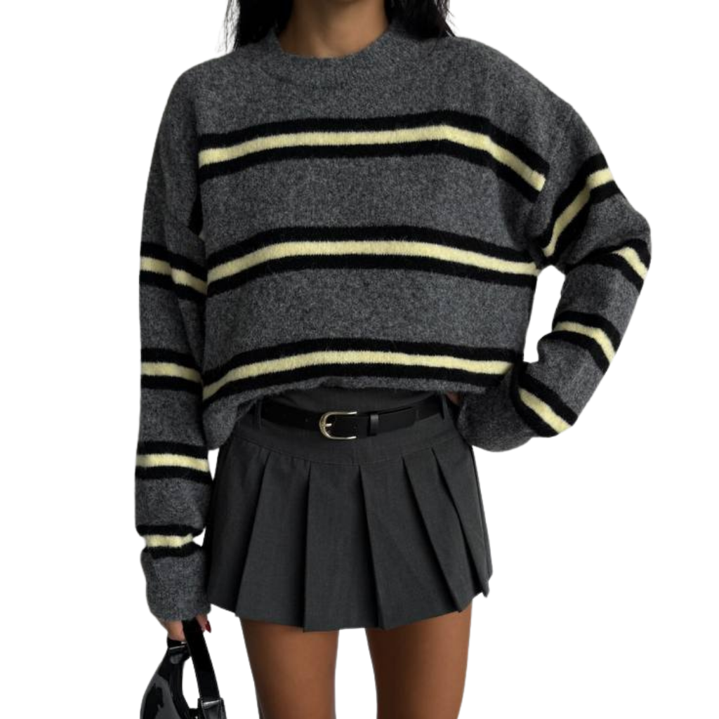 Blvck Pull Rayé Contrast – Anthracite