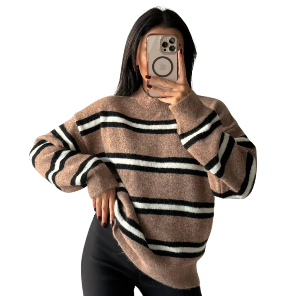 Blvck Striped Soft Knit – Beige
