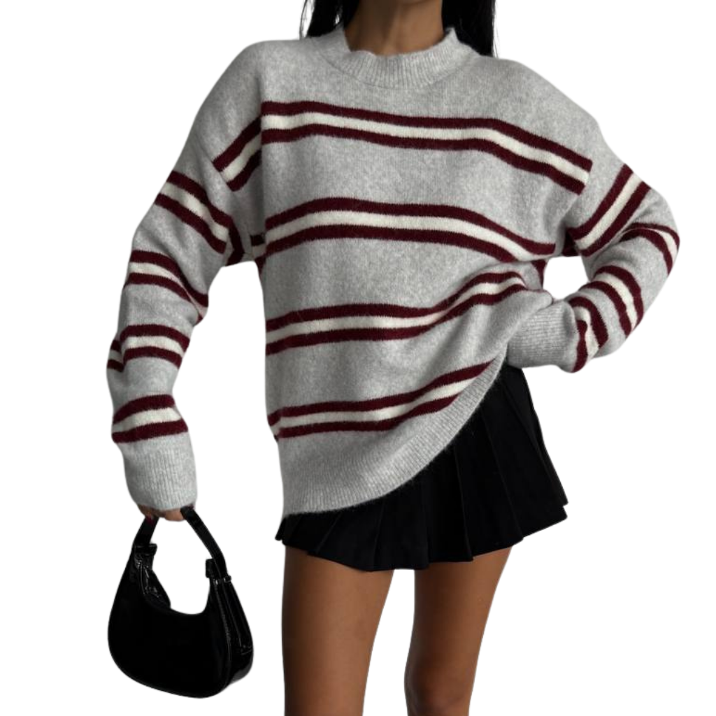 Blvck Pull Soft Rayé – Gris Clair