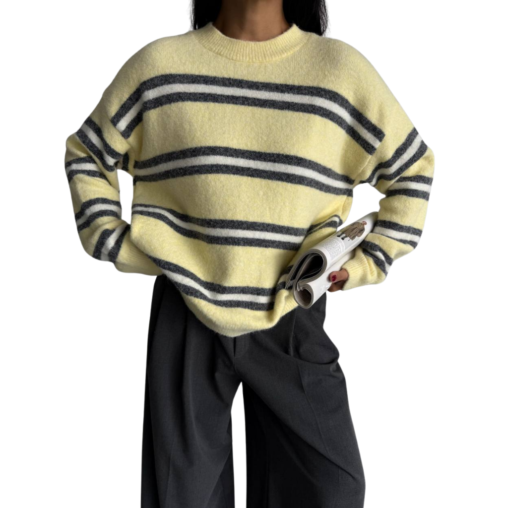 Blvck Pull Rayé Pastel – Jaune