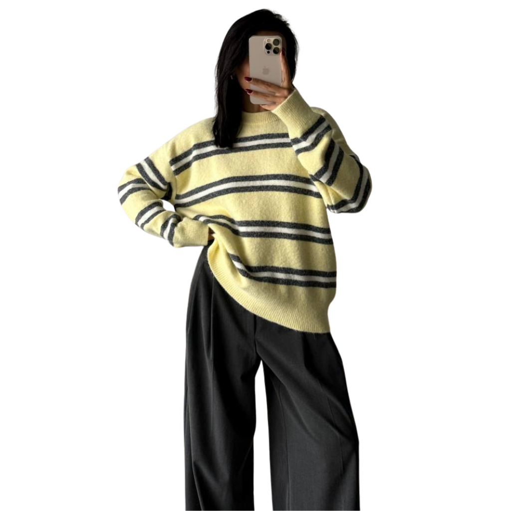 Blvck Pull Rayé Pastel – Jaune