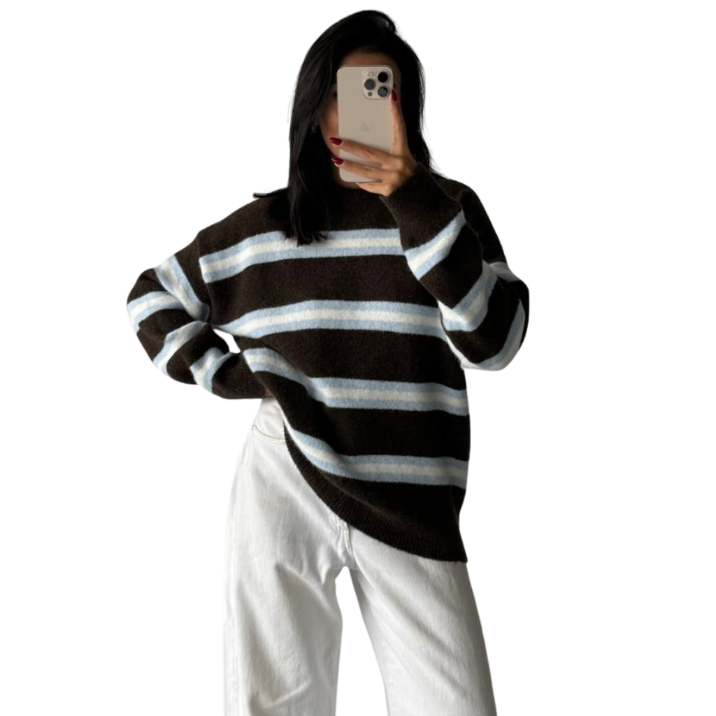 Blvck Pull Rayé Froid – Brown