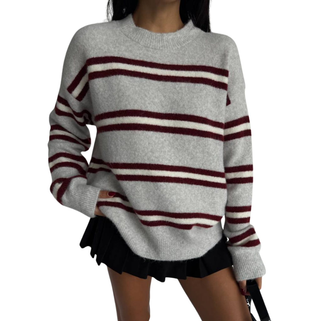 Blvck Pull Soft Rayé – Gris Clair