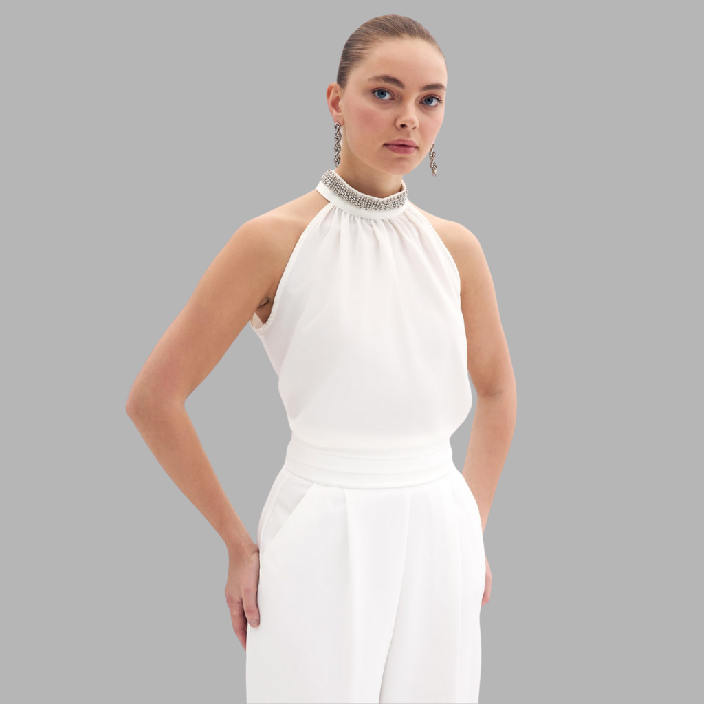 Blouse à Col Détail