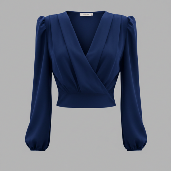 Blouse Cache-Cœur - Lacivert / 36