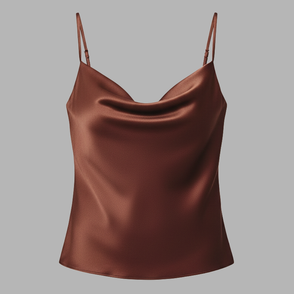 Blvck Degaje Saten Bluz - 36 / Kahverengi