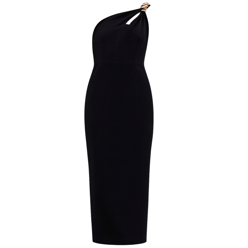 Asimetrik Metal Tokalı Elbise