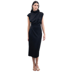 Blvck Düğme Detaylı Uzun Elbise