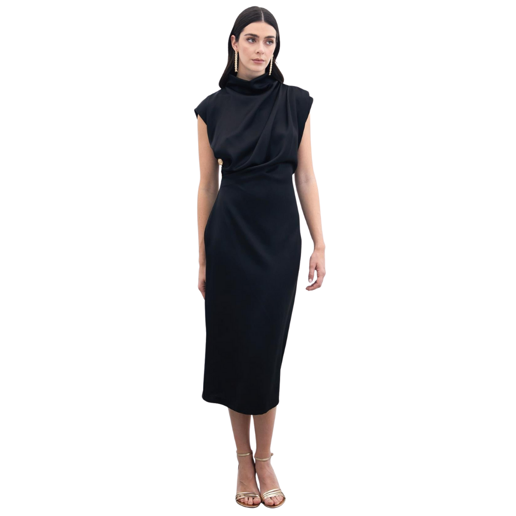 Blvck Düğme Detaylı Uzun Elbise