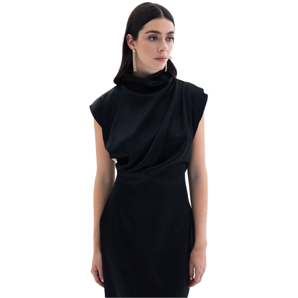 Blvck Düğme Detaylı Uzun Elbise