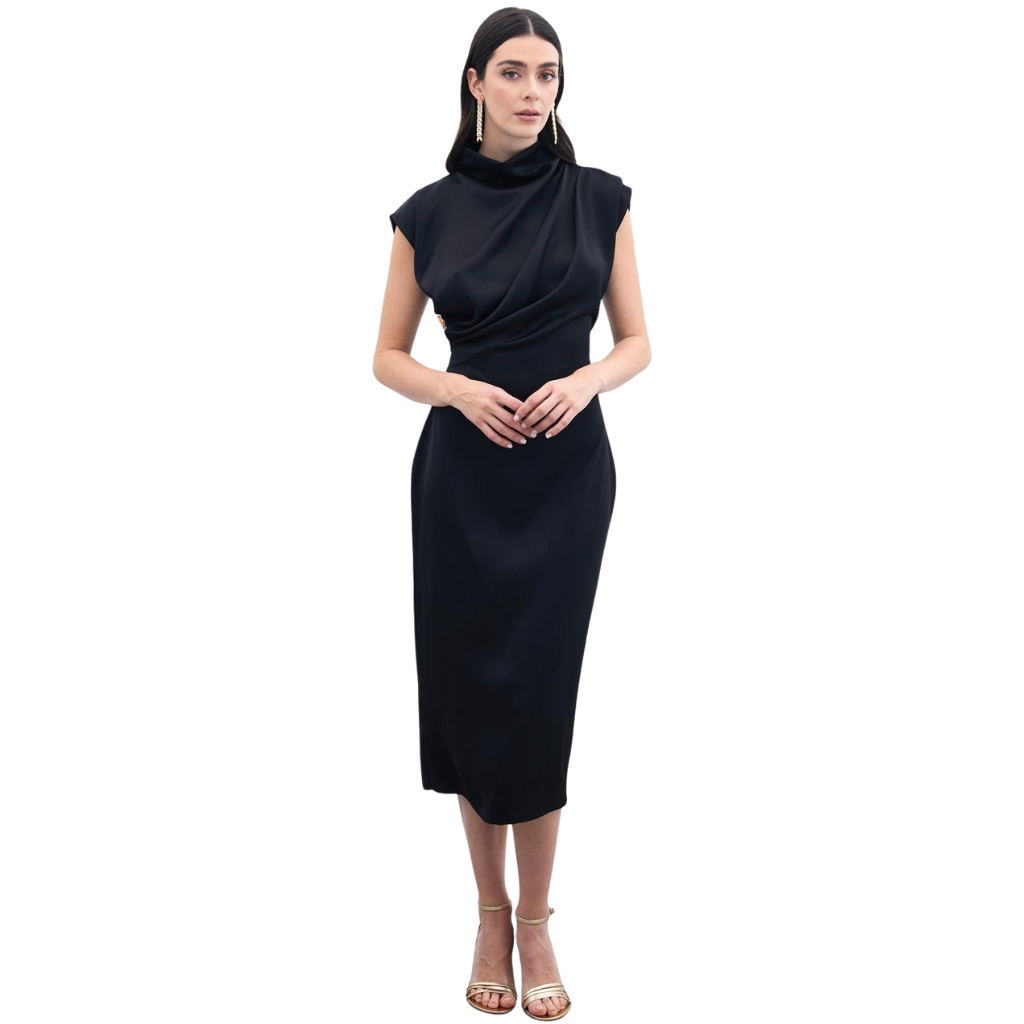 Blvck Düğme Detaylı Uzun Elbise