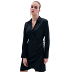 Blvck Kruvaze Saten Elbise