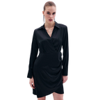 Blvck Kruvaze Saten Elbise