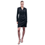 Blvck Kruvaze Saten Elbise