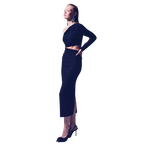 Blvck Parlak Uzun Elbise