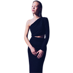 Blvck Parlak Uzun Elbise