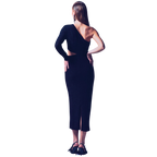 Blvck Parlak Uzun Elbise